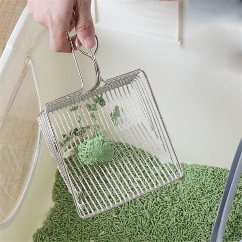 Metal Pets Litter Shovel Cats Artifact Shit Kitten Sand Scoop Stainless Steel Pooper Scoopers Cat Cleanning Fence Toilet Tool