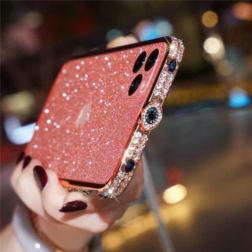 Bling Rhinestone Glitter Crystal Dimond Bumper Case For iPhone 11 Case Metal Cover For iPhone 6S 7 8 Plus X Xr 11 Pro Max Funda