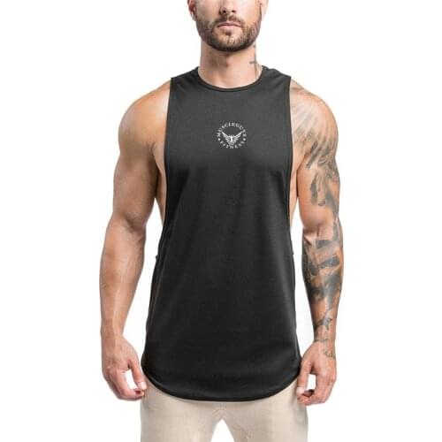 Muscleguys Mens Fitness Vest Men Muscle Sleeveless Shirt Tank Top Bodybuilding shirt Gyms Tanktop Solid Customized