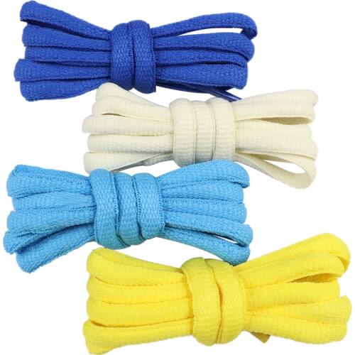 Men Women Sneaker Lacets 2021 Oval Type Shoe Accessories 8.5MM Pair Polyester Pure Cotton Wide Thick Laces