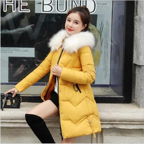 Parka Women Winter Coats Long Cotton Casual Fur Hooded Jackets Women Thick Warm Winter Parkas Female Overcoat Coat 2019 Z77