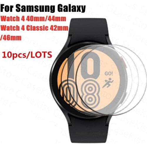 10Pcs Tempered Glass Film For Samsung Galaxy Watch 4 40mm 44mm Watch4 Classic 42mm 46mm HD Clear Full Screen Protector Film