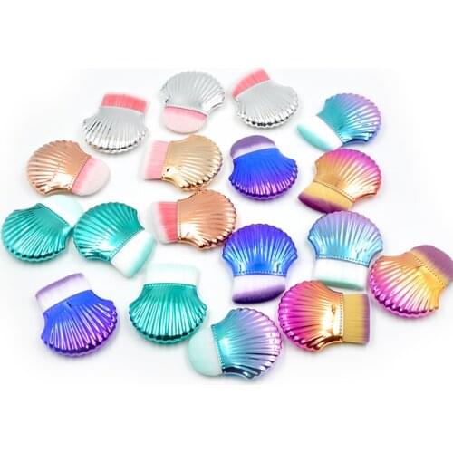 Shell Mermaid Makeup Brush Powder Brush Foundation Brush Blusher Brush Portable Fishtail Makeup Brushes