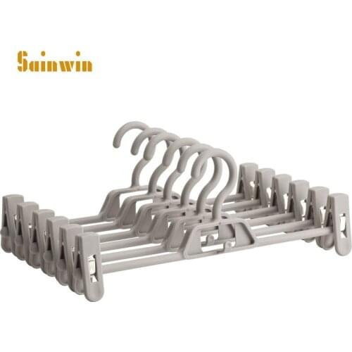Sainwin 10pcs/lot Adult plastic hanger multi-function pant skirt rack