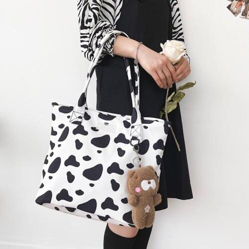 Womens Animal Printed Tote Bags 2021 New Lady Black Cow Shoulder Bag Vintage Zebra Pattern Handbag Large Capacity Shopper Purse