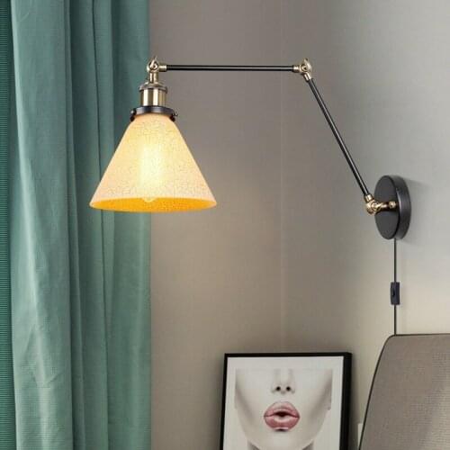 Nordic Led wall Lights Long pole background reading Rocker Arm Glass Wall mount lamp bedroom decor sconce light