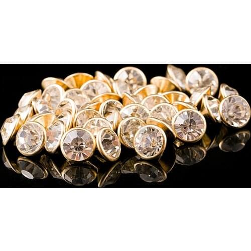 Brass rim Golden trimits rhinestone rivets with stud for hat, shoe, jeans,leather chocker decoration diy craft accessories