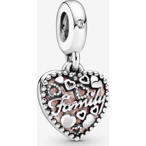 New Original 925 Sterling Silver Bead Classic Love Family Charm Fit Pandora Bracelet Necklace DIY Women Jewelry
