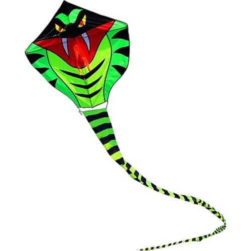 New High Quality Outdoor Fun Sports 15 m Green Long Snake Kites/Power Cobra Kite With Handle Line Good Flying Toy
