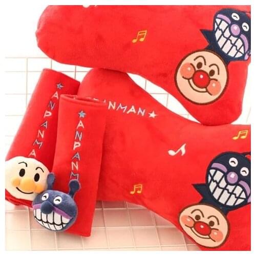 Cute 1pair Anpanman Baikinman girl boy plush car safety belt cover headrest Vehicle rest pacify neck pillow stuffed toy