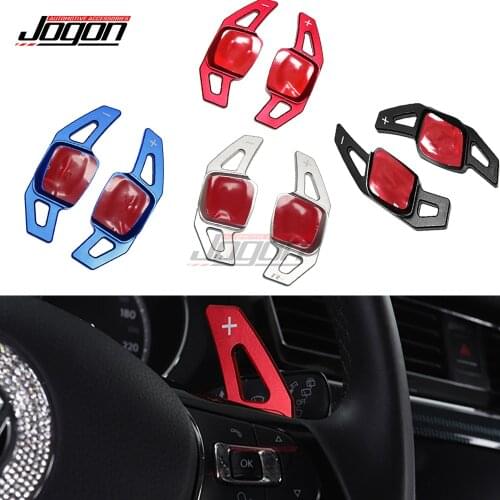 2pcs Alloy Car Steering Wheel Paddles Shift For VW Passat B8 2015- 2021 For T-Cross, T-ROC 2019 2020 For Volkswagen CC Shifter