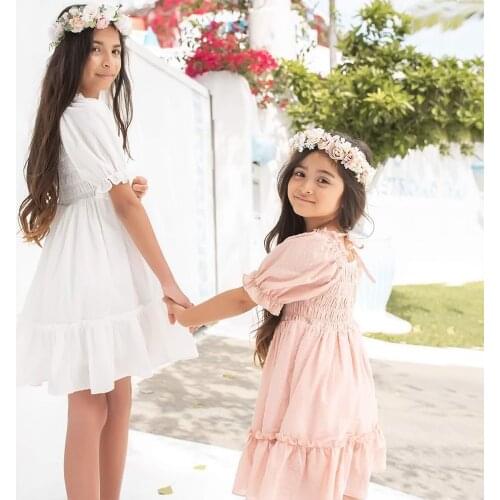 2021 Spring Girls Dress Brand New Arrival Kids Pastel Rainbow Dress Cotton Ankle-length Princess Dress for Girls Casual Clothing