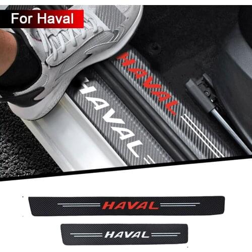 4pcs car sticker carbon fiber texture threshold strip decoration modified For HAVAL H1 H2 H6 H7 H9 F7 accessories styling