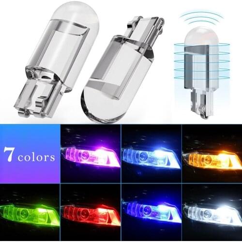 6pcs W5W 194 T10 Glass Housing Cob LED Car bulb 3000K 6000K White Green Blue Red Wedge License Plate Lamp Dome Light White Diedo