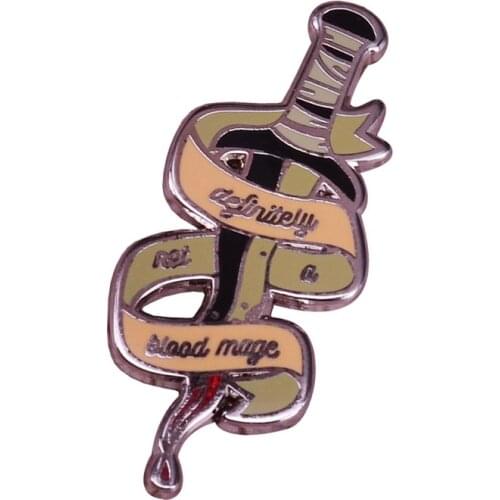 This blood mage pin will assure Templar that not only are you probably not an apostate, but you definitely not into blood magic