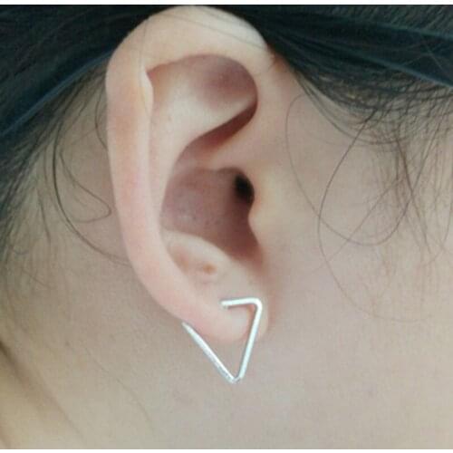 Korean Style Temperament Fashion Simple Opening Triangle Geometric Simple Earrings Female Earrings Jewelry