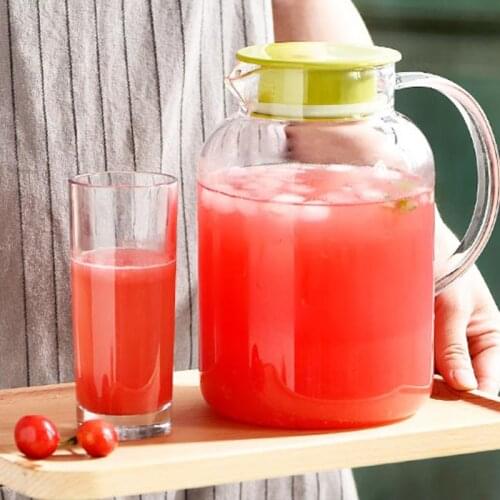 Juice Storage Cold Water Jug High Capacity Coffee Tea Jug Glass Water Jug Transparent Jarra Agua Cristal Drinkware DE50SH