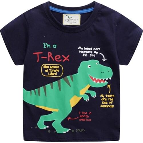 2021 Summer Oversized T-shirt For Girls Spring And New Childrens Clothing Printed Dinosaur Pattern Short Sleeve Boys