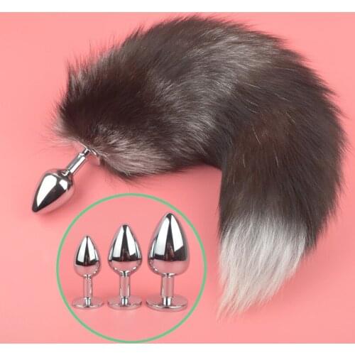 Fox Tail Anal Butt Plug In Adult Games For Couples,Metal Anal Plug Anus Expand Tool ,Fetish Sex Products Toys For Women