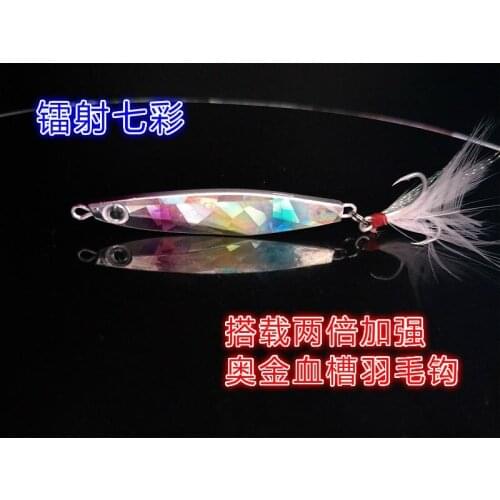 Metal Fishing Lure Spoon Sequins Spinner with Feather Hard Bait For Sea lake lure Tool fluorescence