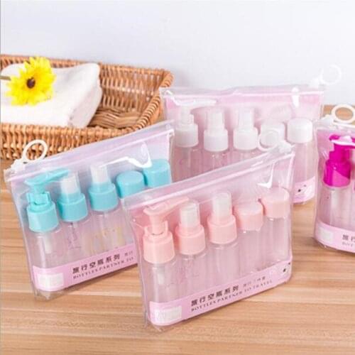 Pink Plastic Travel Portable Packaging Bottle Beauty Cosmetic Bottles Spray Bottle Set High Quality Simple Portable Bottles