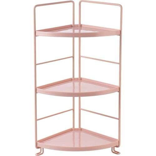 Girls' heart desktop corner storage rack multi-layer cosmetic organizer simple iron layered sundries shelf