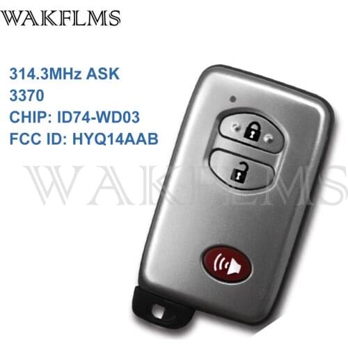 New 3 Buttons 314.3MHz PCB 3370 ID74 Smart Remote Key For Toyota Keyless Go Entry Land Cruiser URJ202 VDJ20 Replace Genuine Key