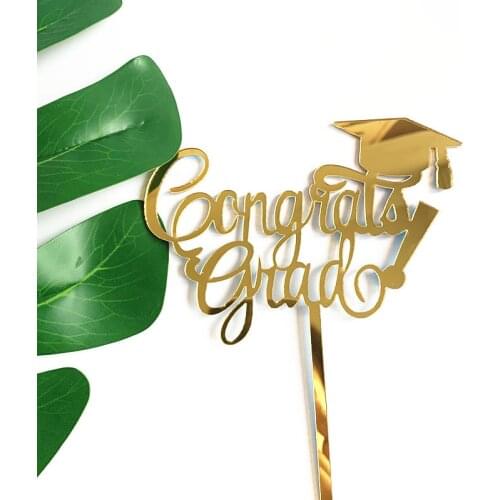 New Acrylic Congrats Grad Cake Topper I did it Acrylic Cupcake Topper For Graduation College Celebrate Party Cake Decorations