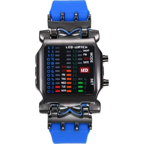 New Fashion Digital Watches for Men Women Binary LED Electronic Watch Creative Crab Luxury Dress Watch Student Wristwatch Clock