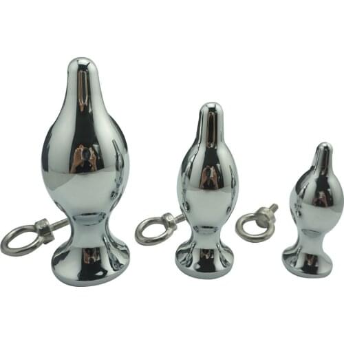 3pcs set Large medium small size pull ring Crystal Metal Anal plug Booty Silver Stainless steel Jewelry butt plug Sex toys