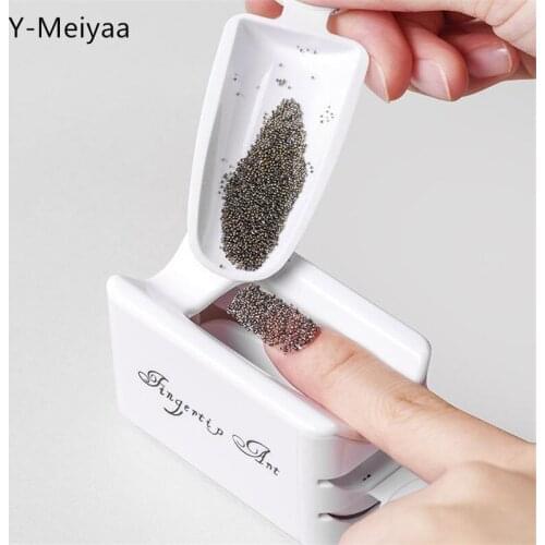 Professional White Double Layer Glitter Powder Drill Nail Art Manicure Tools Jewelry Recycling Box Storage Portable Container 30