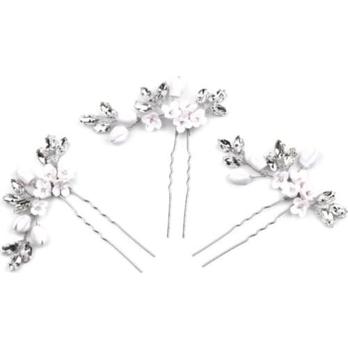 Bride Hairpins Wedding Luxury Decoration Headwear Jewelry Floral Elegant Stick