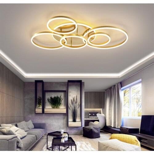 Modern ceiling lamp living room round LED ceiling light golden bedroom chandelier lamp light hotel lighting factory direct