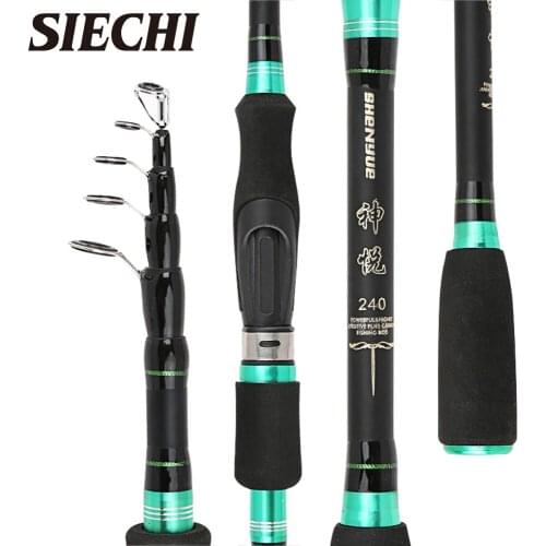 SIECHI Spining Fishing Rod Ultralight Telescopic Sea Fishing Pole Carbon Fiber 1.8M 2.1M 2.4M 2.7M High Quality