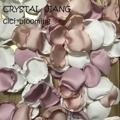 Ivory Light Dusty Pink Light Coral Orange Color Satin Rose Petals for Wedding Petals Soft Flower Girl Rose Petal