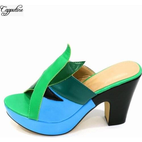 Wholesale Price Party African Lady High Heel Slippers Shoes For Wedding CR2131 Heel Height 10CM
