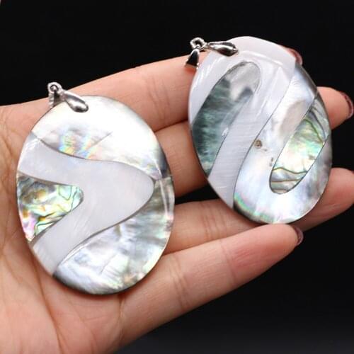 1pcs Natural Shell Charms Pendants for Jewelry Making DIY Necklaces Earring Accessory Women Girls Gift Size 40x52mm