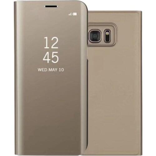 10Pcs Smart View Phone Case for Samsung Galaxy S6 Edge Plus S7 Edge S7 S6 Note 5 Plating Mirror Flip Cover Stand