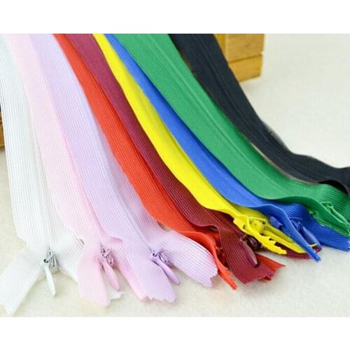 100pcs/lot 25cm zipper high quality nylon zipper garment polyester color door zipper DIY clothing sewing supplies zipper