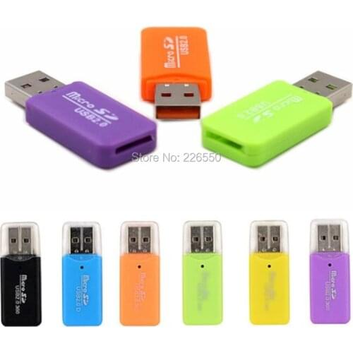 1000pcs High Speed mini Micro SD T-Flash TF Card Reader USB 2.0 With Lid Adapter Memory Card Reader