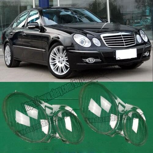 2PCS Headlight Headlamp Clear Lens Cover For Mercedes Benz E-Class W211 2005 06 07 2008 Car modification accessories