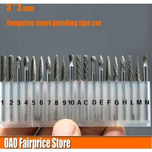 3x3mm,Tungsten steel, hard alloy rotary, Filing, Grinding, polishing,milling cutter ,Grinding tips For Grinders And hanging mill