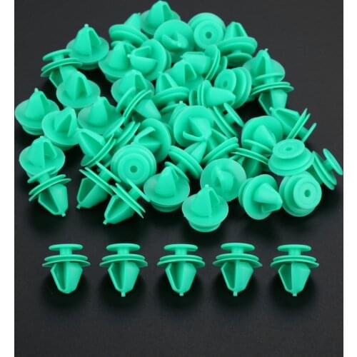 50Pcs Nylon Decorative Clip Green Automobile Interior Car Door Fixed Fastener Fit For Mercedes Benz For Peugeot 207 307 206