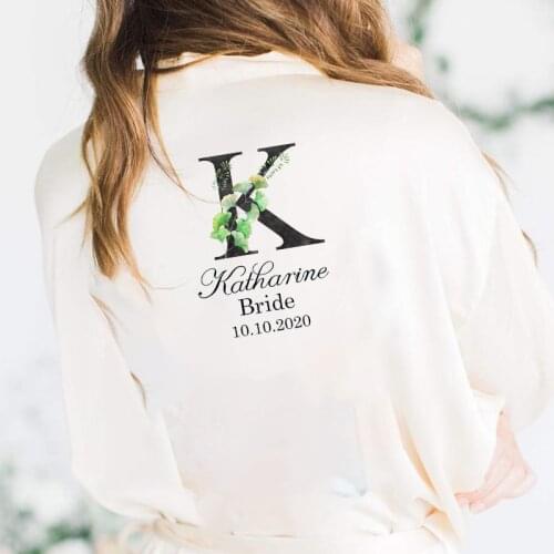 Wedding Satin Dressing Gown Personalised Custom Name Satin Robe Pajamas Wedding Bridesmaid Gifts Bridal Party Robes