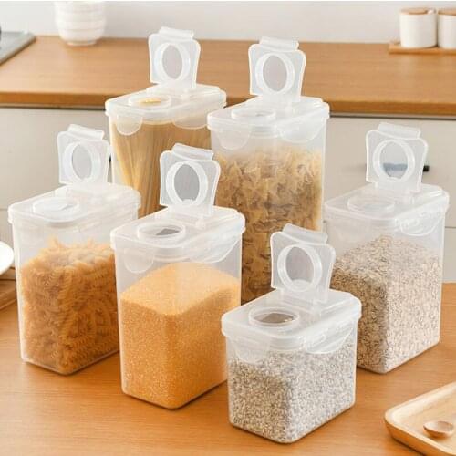 Cereal Dispenser Storage Box Organizer Kitchen Items Food Storage Container Sealed Moisture-Proof Grain Simple Storage Tank