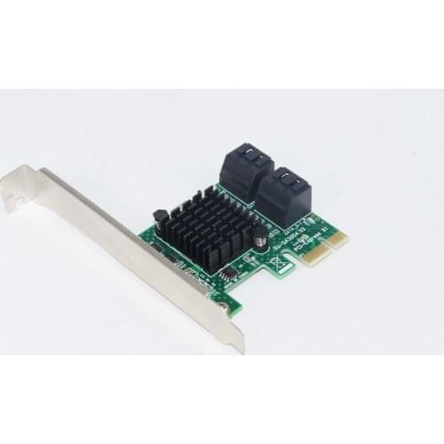 SATA Card PCI-Express 1X to 4 Ports SATA 3.0 6Gbps Expansion Card Adapter ASMedia1061 + 1093 Chipset for PC Computer SATA3.0 NEW