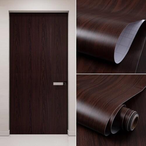 Classic Waterproof Wood Grain Wallpapers PVC Self Adhesive Wall Stickers Stick to Old Door Wardrobe Furniture Decorative Pasters