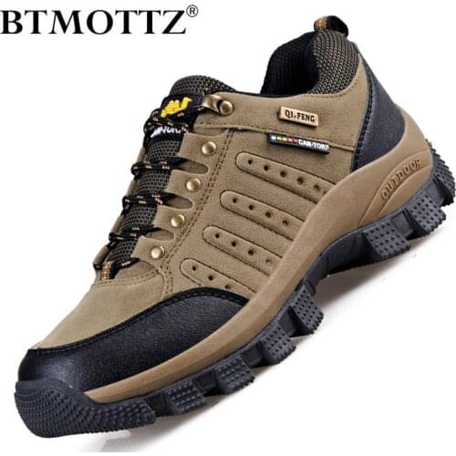 Cow Suede Mens Trekking Shoes Rubber Sneaker Couples Casual Shoes Men Designer Outdoor Non-slip Quality Trainers Zapatos Hombre