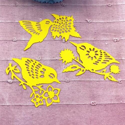 Metal Cutting Dies Birds on a Branch Background Frame Decoration Scrapbooking Album Paper DIY Card Craft Embossing Die Cuts
