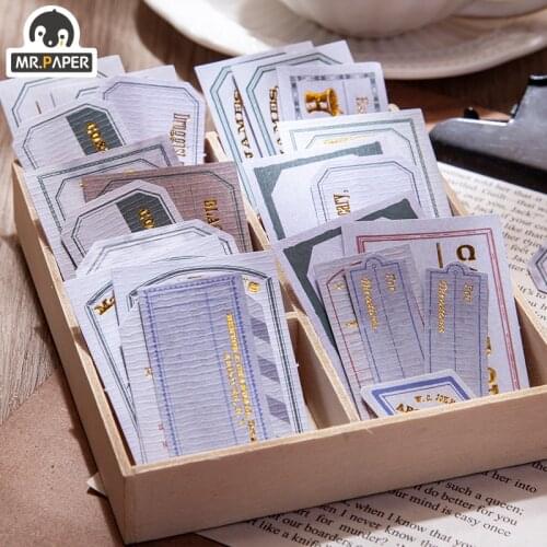 Mr.paper 8 Designs Hot Stamping Retro Label Hot Stamping Sticker Pack Scrapbook Bullet Diary Decoration Sticker